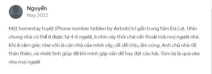 Đánh giá trên Airbnb (Nguồn: Airbnb)